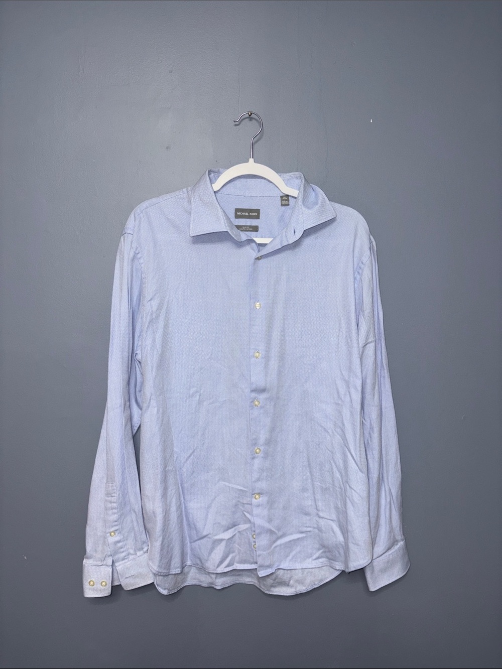 Michael Kors | Menβs Blue Button Down Dress Shirt